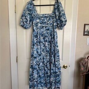 Abercrombie & Fitch Blue Floral Midi Dress